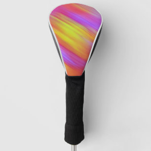 Funda Para Palo De Golf Resumen de Neon Brillante Rojo Rosa Amarillo