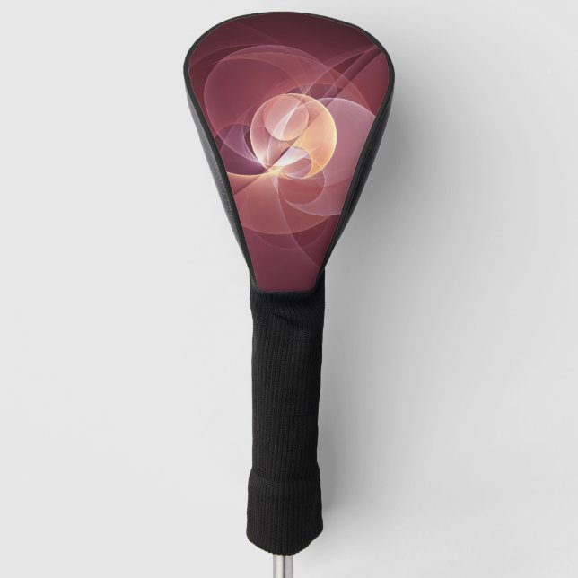 Funda Para Palo De Golf Resumen Elegante Vino Moderno Arte Fractal Rojo (Anverso)