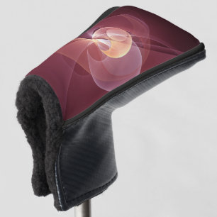 Funda Para Palo De Golf Resumen Elegante Vino Moderno Arte Fractal Rojo