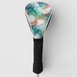 Funda Para Palo De Golf Resumen en rosa, azul turquesa, azul y dorado