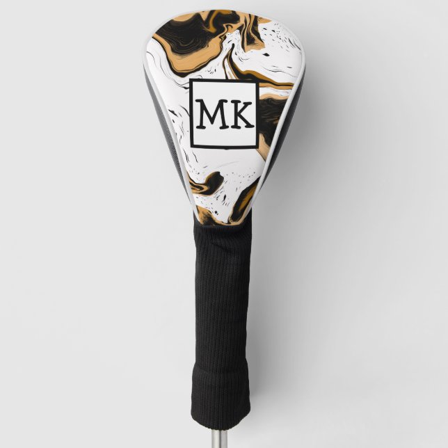 Funda Para Palo De Golf Resumen Leopardo Impresión Marble Swirls Fluid Art (Anverso)