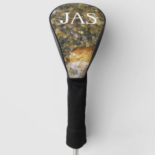 Funda Para Palo De Golf Resumen natural de guijarros rojos marrones y gris