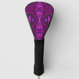 Funda Para Palo De Golf Resumen retro Patrón rosa caliente y magenta