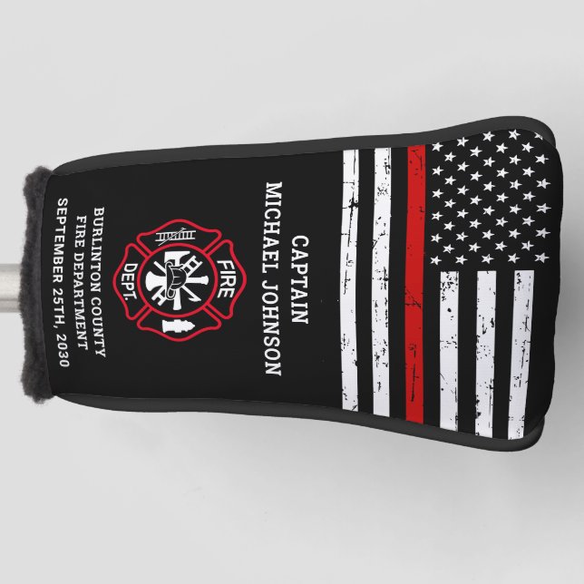 Funda Para Palo De Golf Retiro de bomberos Cruz maltesa delgada de la líne (Anverso)