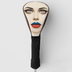 Funda Para Palo De Golf Retrato de rostro con bandera croata – Ojos y labi