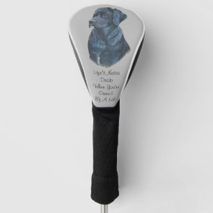 Funda Para Palo De Golf Retrato mascota de perro labrador negro