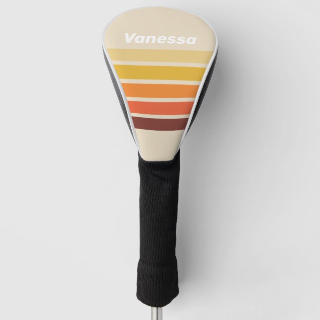 Funda Para Palo De Golf Retro Across Striping with Name (Anverso)