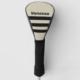Funda Para Palo De Golf Retro Alabaster Tres Franjas Cruzadas con Nombre
