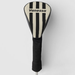 Funda Para Palo De Golf Retro Alabastro Tres Rayas con Nombre