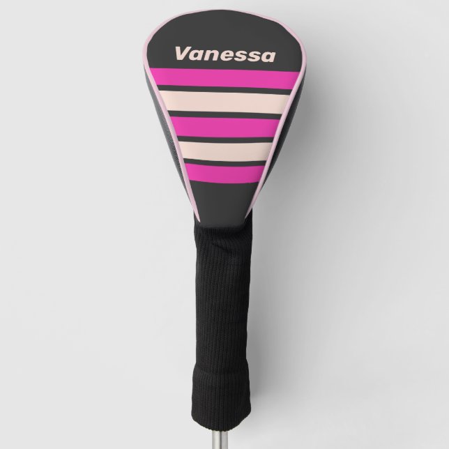 Funda Para Palo De Golf Retro Bubblegum Across Striping with Name (Anverso)
