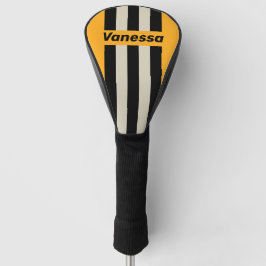 Funda Para Palo De Golf Retro Bumblebee Buzz Pin Stripes with Name