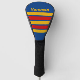 Funda Para Palo De Golf Retro Cálido con Rayas y Nombre
