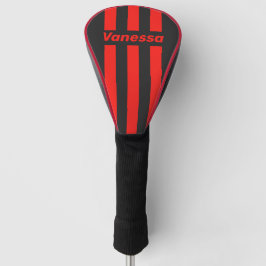 Funda Para Palo De Golf Retro Dark Three Pin Stripes with Name