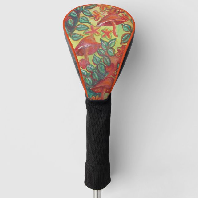 Funda Para Palo De Golf retro de hongos       (Anverso)