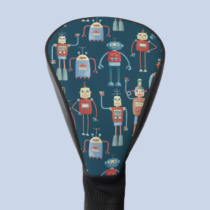 Funda Para Palo De Golf Retro de patrón de robot