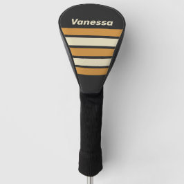 Funda Para Palo De Golf Retro Golden Horizon Across Striping with Name