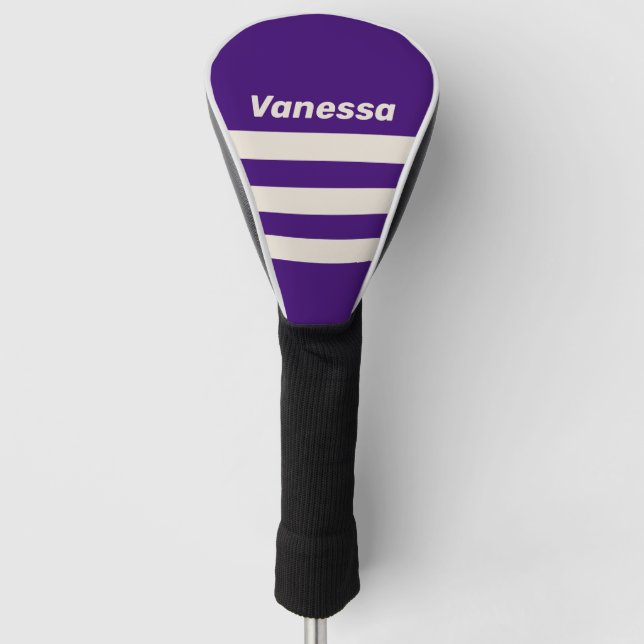 Funda Para Palo De Golf Retro Grapevine Three Across Striping with Name (Anverso)