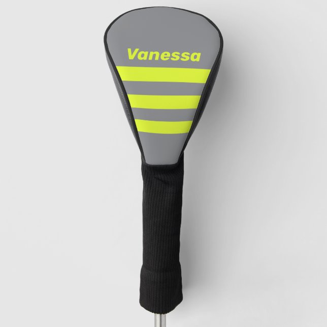 Funda Para Palo De Golf Retro HI VIS Three Across Striping with Name (Anverso)