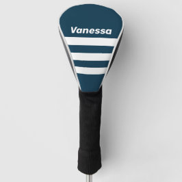 Funda Para Palo De Golf Retro Navy Three Across Striping with Name