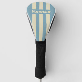 Funda Para Palo De Golf Retro Ocean Three Pin Stripes with Name