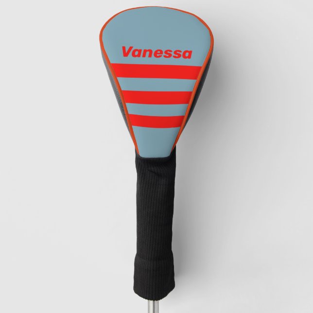 Funda Para Palo De Golf Retro Red Sea Three Across Striping with Name (Anverso)