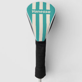 Funda Para Palo De Golf Retro Sea Breeze Three Pin Stripes with Name