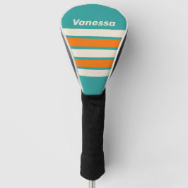 Funda Para Palo De Golf Retro Sea Breeze Vibe Across Striping with Name