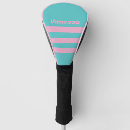 Funda Para Palo De Golf Retro South Beach con rayas transversales y nombre