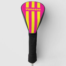 Funda Para Palo De Golf Retro Sun Soaked Tres Franjas con Nombre