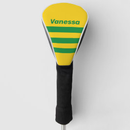 Funda Para Palo De Golf Retro Tropical Banana Tres Franjas con Nombre