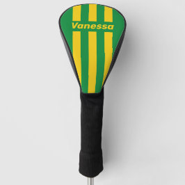 Funda Para Palo De Golf Retro Tropical Palma Tres Franjas de Pin con Nombr