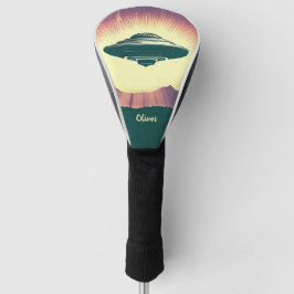 Funda Para Palo De Golf Retro Vintage OVNI en Puesta de Sol Personalizado