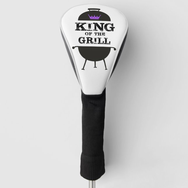 Funda Para Palo De Golf Rey Del Grill, Corona Púrpura Negra (Anverso)