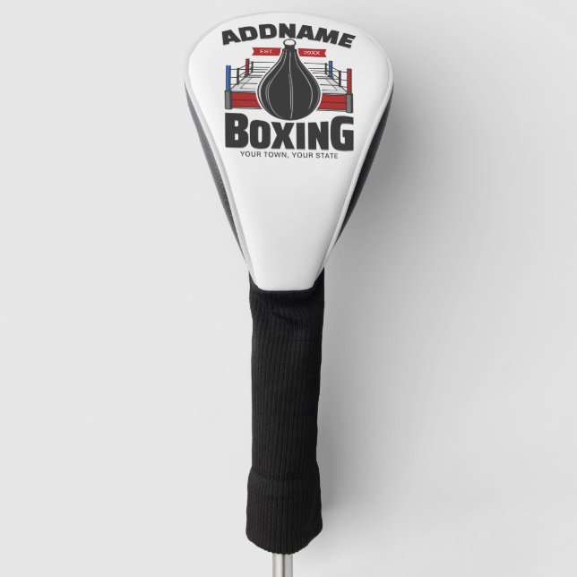 Funda Para Palo De Golf Ring de Boxeo AGREGAR NOMBRE Boxer Gimnasio Bolsa  (Anverso)