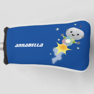 Funda Para Palo De Golf Robot lindo volando en el ilustracion del personal