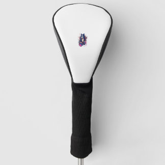 Funda Para Palo De Golf Rockero Tambor de borde Collie Dog Drummer
