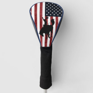 Funda Para Palo De Golf Rodeo Cowboy Patriotic Grunge Flag