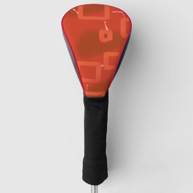 Funda Para Palo De Golf Rojo Abstracto Geométrico Caprichoso (Anverso)