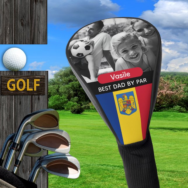 Funda Para Palo De Golf Romania Golf, Best Dad, Romanian Flag, Photo (Romania Golf Head Cover / Flag, name)