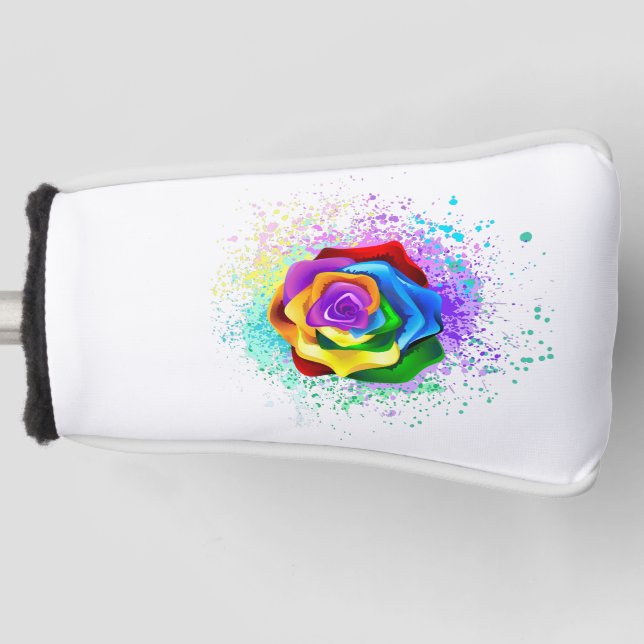 Funda Para Palo De Golf Rosa arcoiris colorido (Anverso)