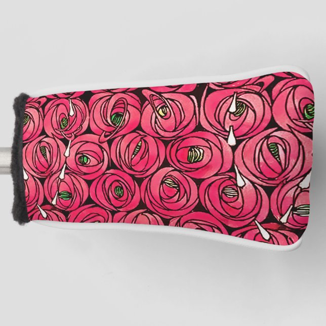 Funda Para Palo De Golf Rosa Art Nouveau Rennie Macintosh Graphic (Anverso)