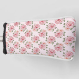 Funda Para Palo De Golf Rosa de algodón de color rosa patrón de cosecha fl