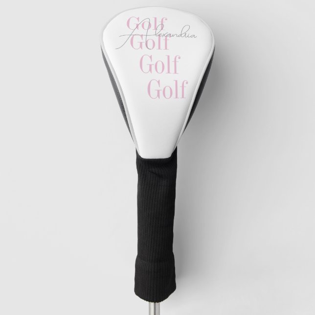 Funda Para Palo De Golf Rosa de las mujeres personalizadas (Anverso)