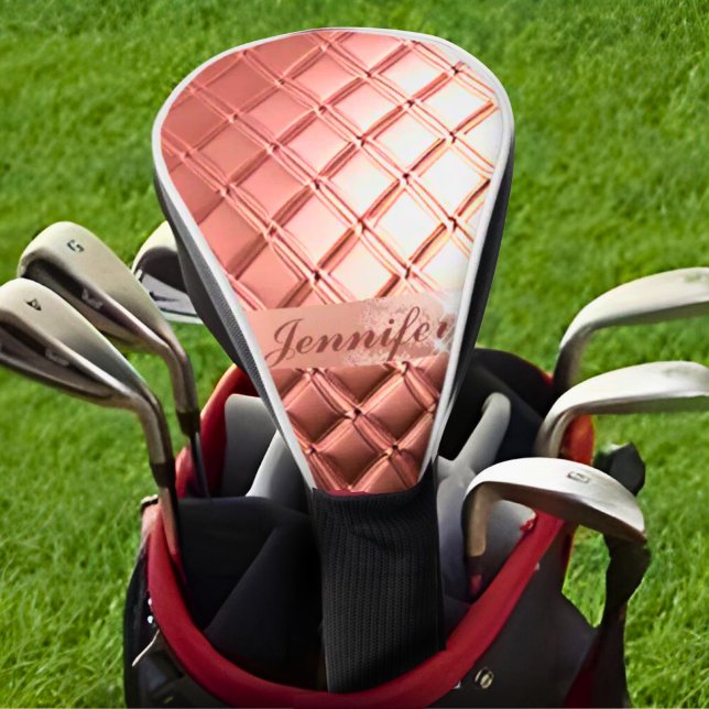 Funda Para Palo De Golf Rosa de lujo Purpurina de oro Personalizado Añadir (Subido por el creador)
