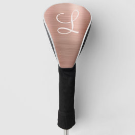 Funda Para Palo De Golf Rosa de moda Monograma rosa Metalizado cepillado d