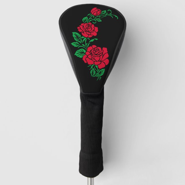 Funda Para Palo De Golf Rosa flores cubierta de cabeza de golf (Anverso)