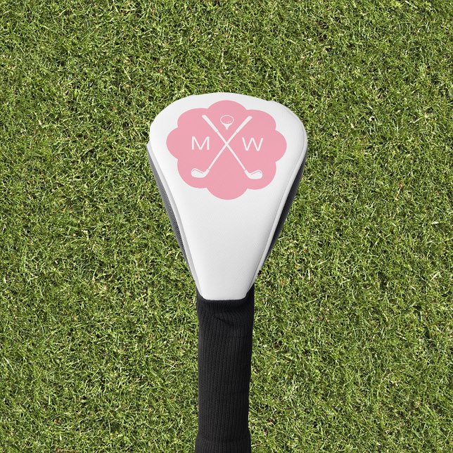 Funda Para Palo De Golf Rosa monograma personalizado (Subido por el creador)