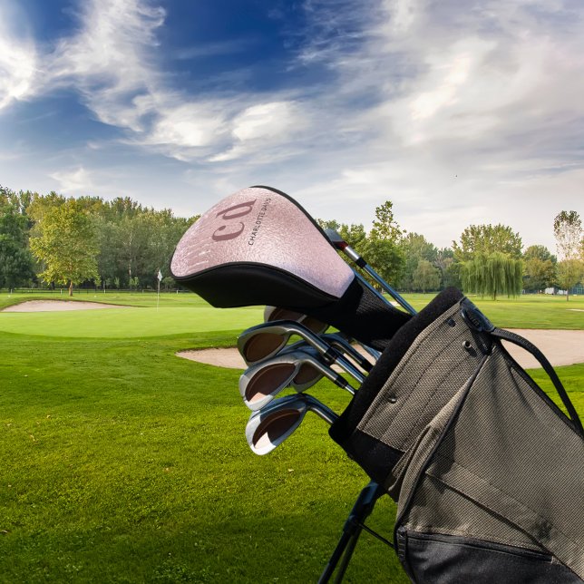 Funda Para Palo De Golf Rosa oro monograma purpurina goteo nombre glamoros (Subido por el creador)