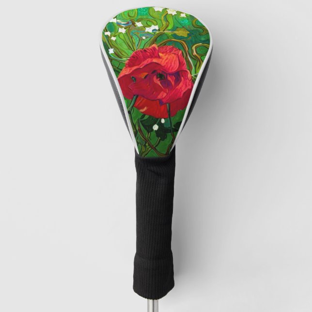FUNDA PARA PALO DE GOLF ROSA ROJA  (Anverso)