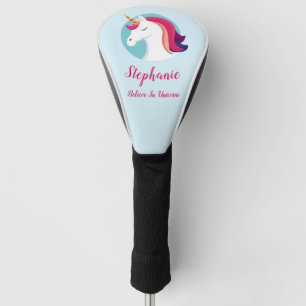 Funda Para Palo De Golf Rosa y unicornio mágico azul - personalizados